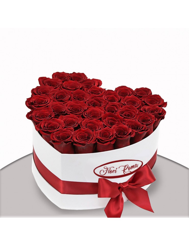 Heart Box of Red Roses