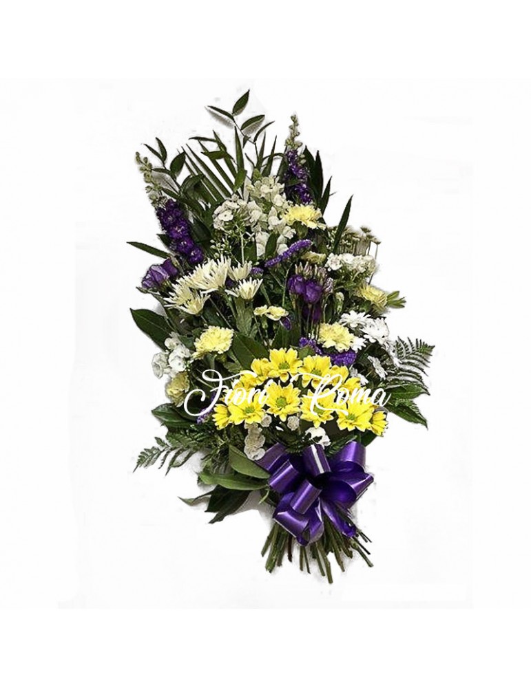 Mixed Colors Funeral Bouquet with white daisies and chrysanthemums