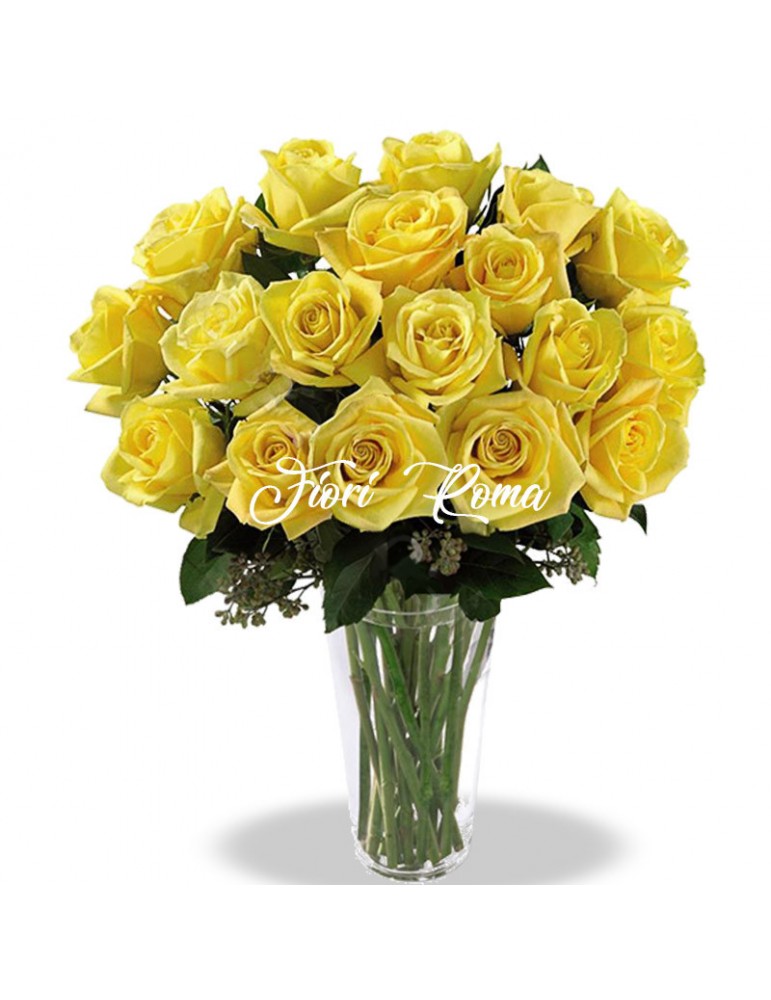 24 Large Yellow Roses