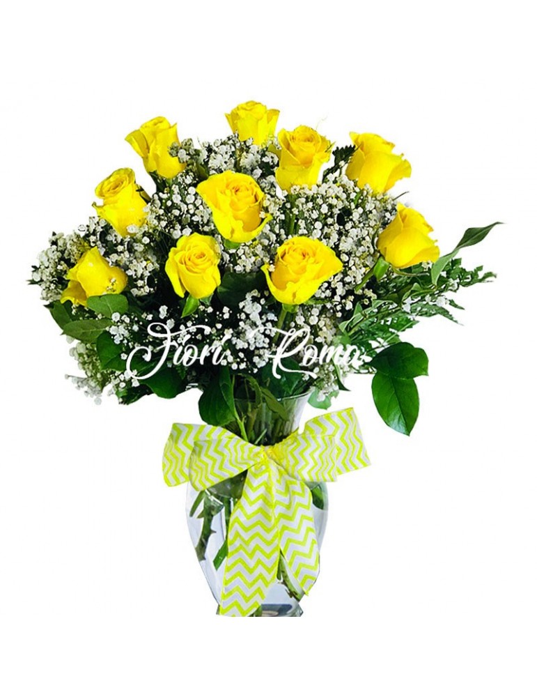 10 Large Yellow Roses