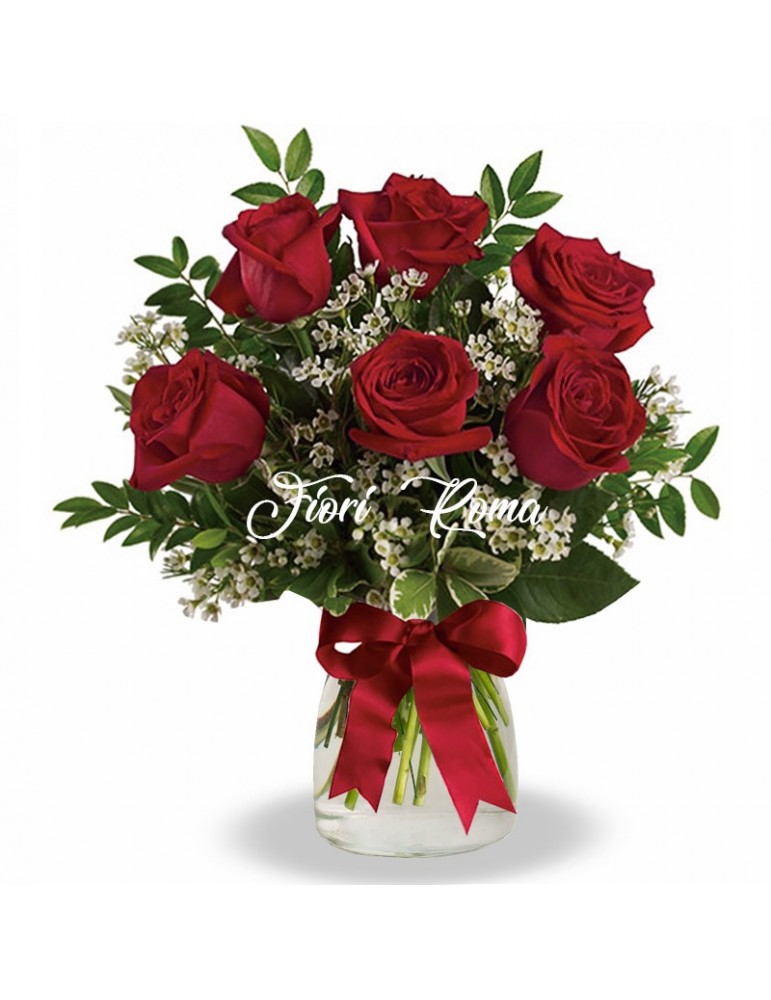 Bouquet con 6 Rose Rosse per San Valentino