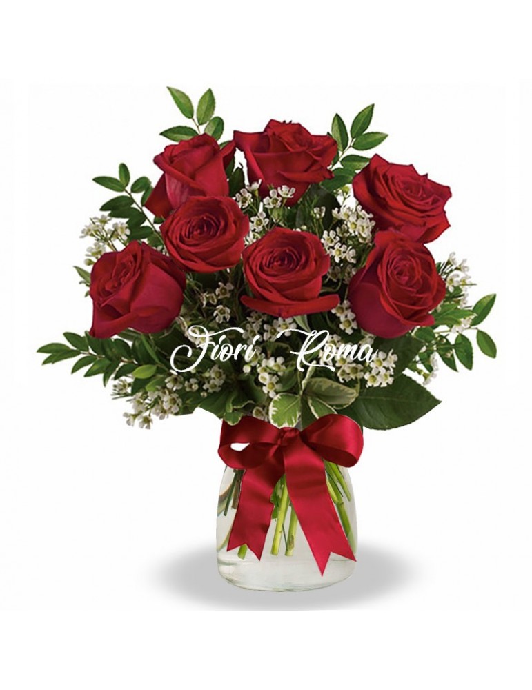 Bouquet con 7 Rose Rosse per San Valentino
