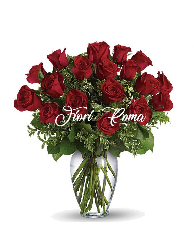 18 Rose Rosse a Gambo Lungo