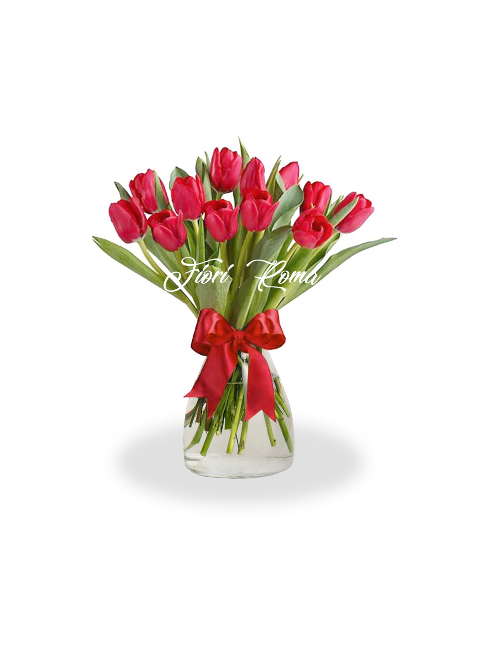 Bouquet with 12 Red Tulips