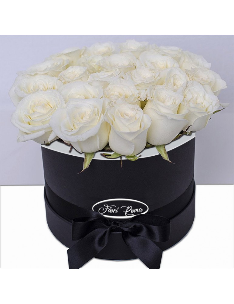 Box di 24 rose bianche per anniversario di matrimonio