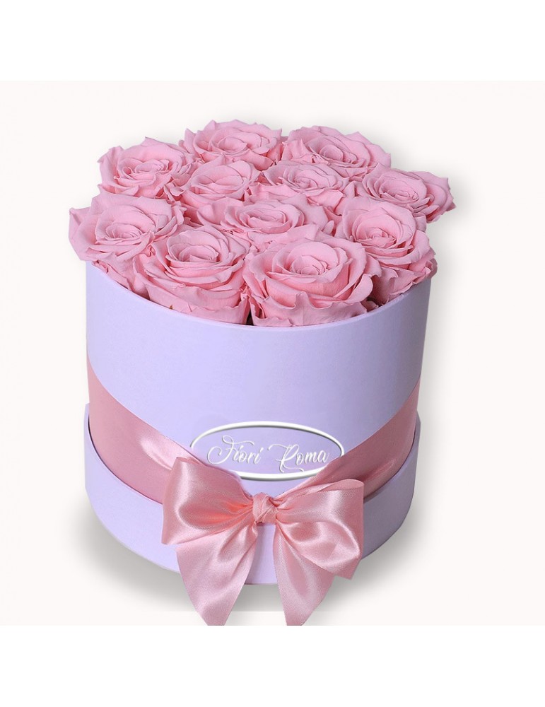 Box di 12 rose rosa per anniversario di matrimonio